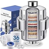 WELDUN 36-Stufen Duschfilter mit Vitamin C, Wasserfilter für hartes Wasser,...
