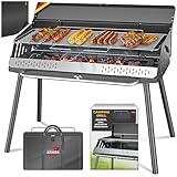 KESSER® Klappgrill tragbarer Camping Grill mit Gestell | Holzkohlegrill aus...