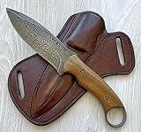 CraftTal Handgeschmiedet Jagdmesser, 12 cm Klinge aus ECHT Damaststahl, Griff...