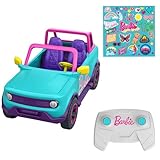 HOT WHEELS Barbie Ferngesteuerter SUV mit Aufklebern, kann 2 Barbie-Puppen plus...