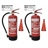 Brandengel® Feuerlöscher 2X 6kg ABC Pulver Brandklasse ABC EN3 Manometer,...