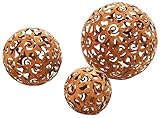 Kobolo Gartenkugel Kuma, 3er Set, Metallkugel braun, in Rostoptik, dekorative...