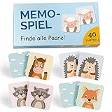 GLÜCKSWOLKE Memo - Spiel für Kinder ab 2 bis 6 Jahre, Montessori Spielzeug -...