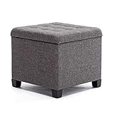 HNNHOME Sitzhocker mit Stauraum, Sitzwürfel mit Deckel, Sitztruhe, Fußbank...