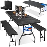 KESSER® Bierzeltgarnitur 3-teilig Set Tisch & 2x Bank | Buffettisch für...