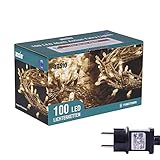 ANSIO® LED Lichterkette 10m mit 100 Warmweißen LEDs – Strombetrieben für...