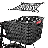 Unisex Fahrradkorb Hinten 27L Weave Kunststoffgeflecht Wetterfest Rostet nicht,...