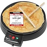 Clatronic® Crepes Maker für Crepes mit Ø29 cm | inkl. Teigverteiler | Crepe...
