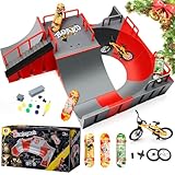 MOMSIV Mini Finger Skateboard und Rampenzubehör Set, anpassbares und baubares...