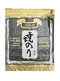 Getrocknete Nori-Algen für japanisches Sushi Gold, 1 Packung mit 50 Blatt (1...