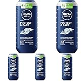 NIVEA MEN Protect & Care Duschgel, pH-hautneutrale Pflegedusche für Männer,...