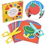 DealKits Kinder Papierschnitt Set, 2 Stück Kinder Sicherheit Schere + 48 Blatt...