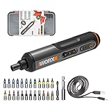 WORX 4V Akkuschrauber Set WX240, 1,5Ah, 3-Gang-Drehmomenteinstellung, LED-Licht,...