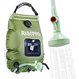 RISEPRO Solar-Duschtasche, 20 l, solarbetrieben, Campingdusche, mit Temperatur,...