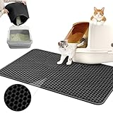 Katzenklo Matte 60x40CM, Katzenstreu Matte EVA Doppelte Schichte, Waben...