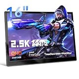 Touchscreen Portable Gaming Monitor, 16 Zoll 2K(2560x1600) Tragbarer Monitor...