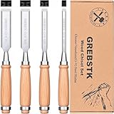 GREBSTK 4 tlg. Stechbeitel Satz für Holzarbeiten Professionelle Beitel aus CRV...