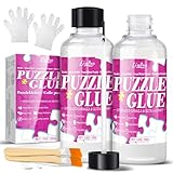 Limino Puzzlekleber mit Applikator - Transparenter Puzzle Kleber Set mit 2...