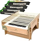 5x BURI Grill Öko Einweggrill Einmalgrill 100% Nachhaltig - Bio Grill rauchfrei...
