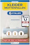 Patronus Kleidermottenfalle [6 Stück] - effektiver Mottenschutz für...