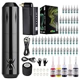 STIGMA Wireless Tattoo Maschine Set Rotary Komplettset mit 50Pcs Patronen Nadeln...