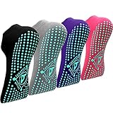 Yoga Socken Anti-Rutsch- (4 Paare) für Damen Pilates, , Barre, Tanz, Ballett,...