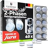 CLENESSO 2-Phasen Reinigungstabletten Kaffeevollautomaten (40 Stück) –...