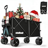 SLIDBEAT XXL Bollerwagen Faltbar, mit Bremsen 220L 200KG Bollerwagen mit...