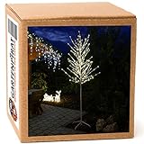 Gartenpirat Lichterbaum Birke weiß 240 cm beleuchtet 240 LED warmweiß außen...