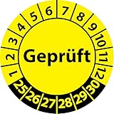 Prüfplakette Geprüft, Vinylfolie, selbstklebend, Prüfaufkleber, Prüfetikett,...