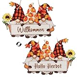 Hallo Herbst Anhänger Holz Willkommen Bastelset Bunte bemalt Holzbastelset...