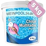 5 kg MEINPOOL24.DE Chlor Multitabs 5 in 1-200 g Tabs Multi Chlortabletten - 5...