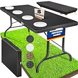 KESSER® Buffettisch Tisch klappbar Kunststoff 183x76 cm Campingtisch Partytisch...