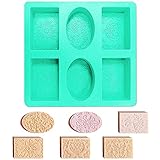 Graplan Silikon Seifenformen, 6 Hohlräume Silikonformen für Seife, Silikonform...