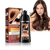 Haarfarbe Braun,Hair Dye Shampoo – 400ml Haarfarbe Shampoo FüR Graues...