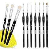 Himmlfel Miniatur Drybrush Pinsel Set,3 Dry Brush und 7 Feine Detailing Pinsel,...