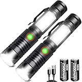 REHKITTZ LED Taschenlampe Extrem Hell 2000 Lumen, 2500 mAh Hochkapazitative USB...