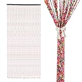 GDWD Perlenvorhang Hölzern Türvorhang, 90x195 cm Natur Bambusvorhang, 41...