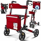 KESSER Rollator Aluminium Set, Leichtgewicht-Reiserollator mit Vollausstattung,...