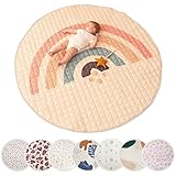 Gesteppte Krabbeldecke Baby 150cm, Regenbogen – extra Dicke 1,5cm weiche Baby...