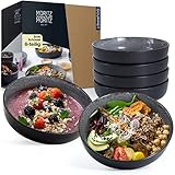Moritz & Moritz 6x Smoothie Bowl Schüssel aus Porzellan Anthrazit – Buddha...