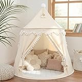 LIONHERZ® DAS ORIGINAL Spielzelt für Kinder, atmungsaktiv aus Baumwolle&Hanf |...