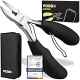 ROBBX® Profi Nagelzange für starke Fußnägel und Fingernägel | Weicher Griff...