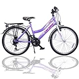 Talson 26 Zoll Mädchenfahrrad 21-Gang Shimano Schaltung mit Beleuchtung nach...