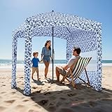 VEVOR Strand-Cabana 183 x 183 cm Strandüberdachung mit Seitenwand, UPF 50+...