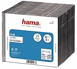 Hama CD Box Slim, Schwarz/Transparent, 25er Pack