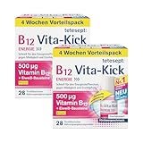 tetesept B12 Vita-Kick Trinkampullen - 2x Monatspackung à 28 Trinkfläschchen -...
