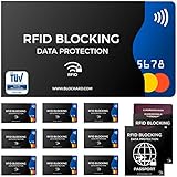 TÜV geprüfte RFID Blocker NFC Schutzhüllen (12 Stück) für Kreditkarte, EC...