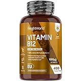 Vitamin B12 1000µg Tabletten - 400 Stück - Methylcobalamin B12 - Vegan &...