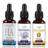 Anti-Falten Serum 3er Pack - Retinol Serum - Collagen Serum Haut mit...